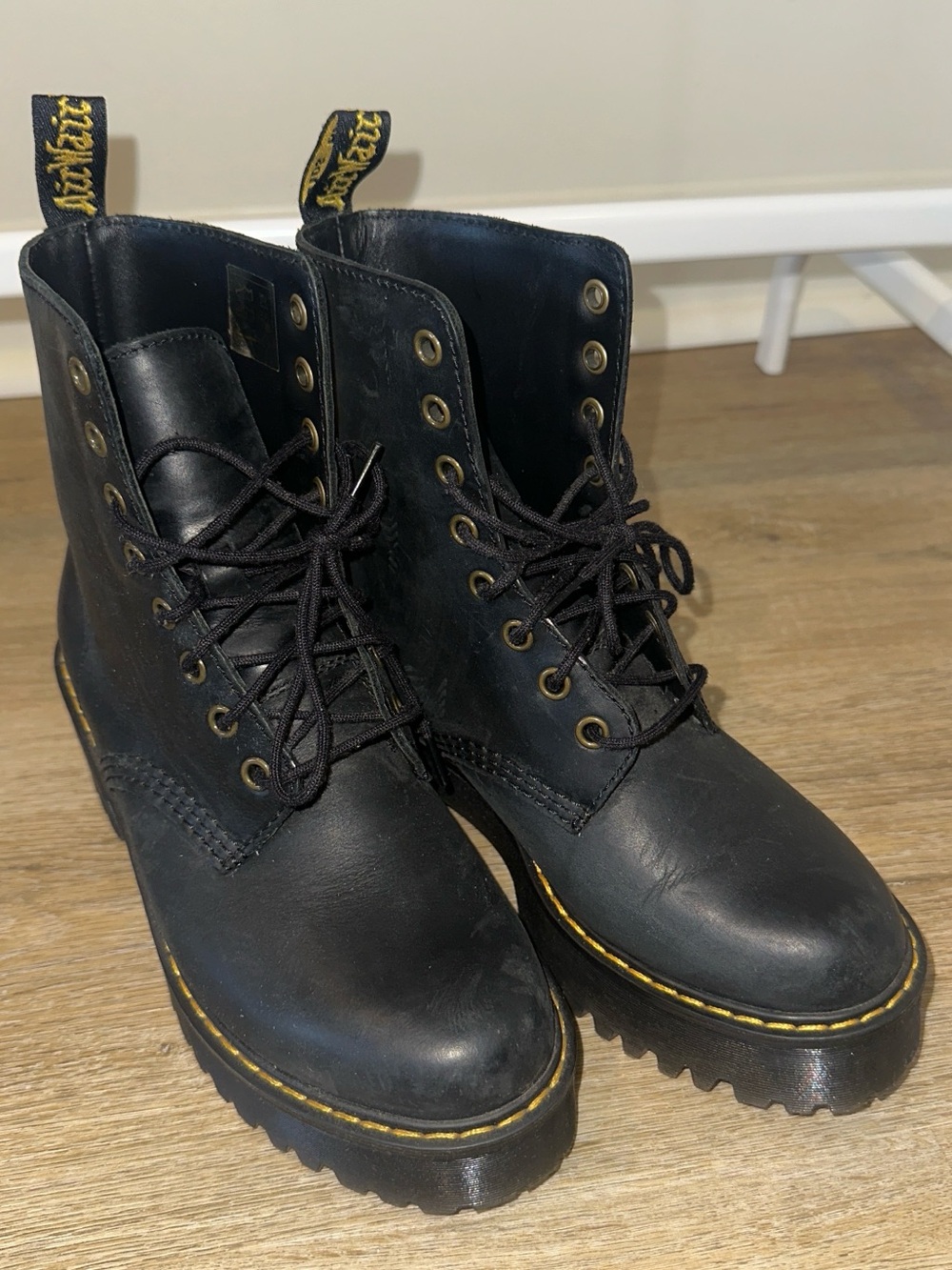 Dr. Martens Shriver Hi Black Leather Women's Combat Boots 6 US 37 EU